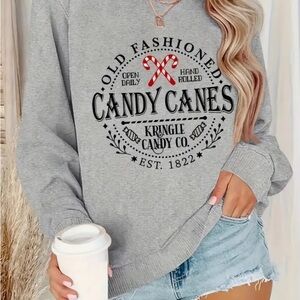 Women’s candy cane crewneck sweatshirt